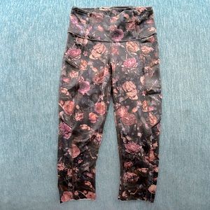 Lululemon black with floral print leggings
